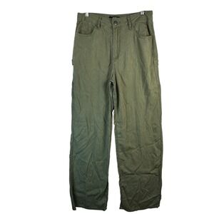 Kut Sienna High Rise Wide Leg Pants Sz 2 Olive Carpenter Coastalcore Resort Chic